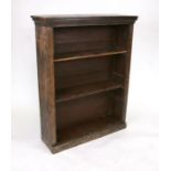 An oak open bookcase on a plinth base, 84cms wide. 28cm deep, 107cm highCondition Reportgenerally