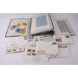 A collection of GB unmounted stamps, mostly in sorted bags / postal history / 1970-80's First Day