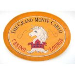 The Grand Monte Carlo Casino Lounge oval tin drinks tray