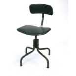 A mid 20th century industrial style swivel desk chair.