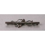 A Georg Jensen silver tulip bar brooch, 6g, 6cms wide.Condition ReportPin slightly bent otherwise