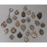 A quantity of silver pocket watch fobs, various dates and makers, 182g.