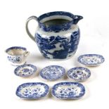 A group of 19th century blue & white doll's house ceramics to include plates, meat plates and a