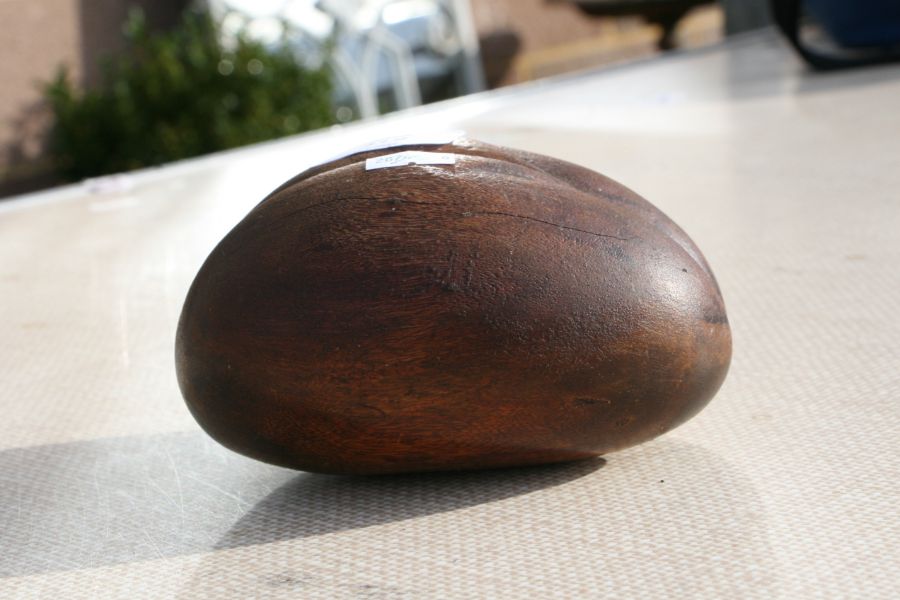 A treen carving in the form of a coco-de-mer, 20cms high.Condition ReportA couple of minor age - Image 6 of 7