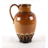 A Victorian Doulton Lambeth stoneware jug, 25cms high.