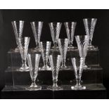 A quantity of 19th century wrythen ale glasses, the largest 13cms high (12).Condition Reportone