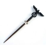 A WWII German Third Reich style cast metal insignia, 25cms wide, mounted on a metal spike (