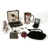 A mark one military marching compass by T.G. Co Ltd, a silver plated presentation tankard with