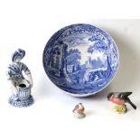 A Copeland Spode Italian pattern bowl, 25cms diameter; together with a Beswick Bullfinch; a Royal