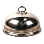 A large Victorian silver plated meat dome. 46cm wide