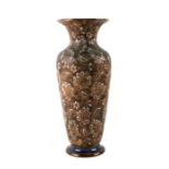 A Doulton Lambeth vase decorated with flowers, 40cms high.