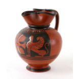 A 19th century Wedgwood Egyptian Revival terracotta jug 'The Egyptian Jug', retailed by Woollard &