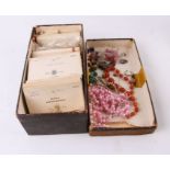 A large quantity of vintage jewellery making items to include beads and clasps.
