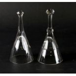 Two 19th century cut glass stirrup cups, each 15cms high (2).