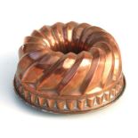 A copper jelly mould, 22cms diameter.Condition Reportprobably early 20th century, no splits but some