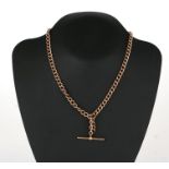 A 10ct gold double Albert pocket watch chain, 42cms long, 38.5g.Condition ReportOne clip is a 9ct