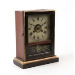 A late 19th century Jerome & Co. American mantle alarm clock, 23cms high.