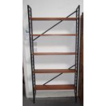 A set of mid 20th century Ladderax bookshelves, 94cms wide, 200cms high and 20cms depth.