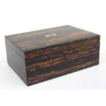 A 19th century coromandel box, 33cms wide.Condition ReportThere are splits to the sides of the