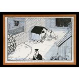 MAC (Poll Tax interest) - a cartoon depicting a postman delivering a Poll Tax demand to dogs in a