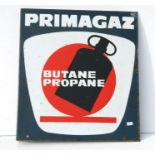 An enamel double sided pictorial advertising sign - Primagaz Butane Propane - 46 by 50cms.