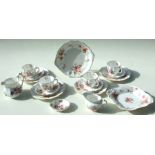 A Royal Crown Derby Derby Posies pattern part tea service; together with a Royal Worcester