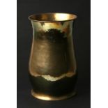 A Keswick School of Industrial Arts brass baluster vase, stamped 'Keswick KSIA' to the underside,