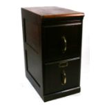 An early 20th century mahogany two-drawer filing cabinet, 40cms wide.