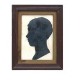 A 19th century silhouette miniature depicting William Ramsden with inscription to verso stating that