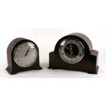 A Smiths brown Bakelite cased mantle clock; together with another mantle clock (2).