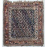 A late 19th century South West Persian Khamseh tribal rug, the boteh field enclosed with a bird