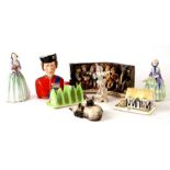 A Will Young pottery group; together with a Holkham Studio pottery Elizabeth II Coronation figural