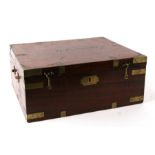 A 19th century mahogany brass bound Campaign style box, 39cms wide.