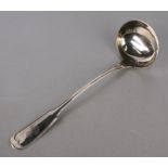 A continental 800 grade silver ladle, initialled, 31cms long, 182g.