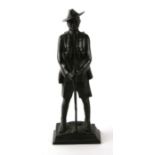 A bronze figure of a Gurkha soldier, 31cms high.