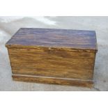 A pine and elm blanket box in original painted finish, 88cms wide.