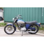 A 1969 Triumph Tiger T100R, registration tbc, blue, engine number T100R H52870. A recent import