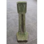A well weathered concrete post, 113cms high.