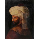 Ottoman / Islamic school - Portrait of a Bearded Gentleman Wearing a Turban - oil on board,