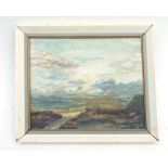Early 20th century school - Sand dunes, initialled DBG, oil on board, framed. 27 by 22cm