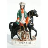 A Victorian Staffordshire flatback figure in the form of Dick Turpin, 25cms high.