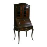 A 19th century French rosewood bureau bookcase, the dome top glazed superstructure with a shelved