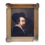 Marco (continental school) - Portrait of a Bearded Gentleman Wearing a Wide Brimmed Hat - signed