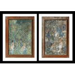 D P Raka Ubud (Balinese school) - a pair of Balinese street scenes with figures, watercolour