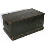 A 19th century painted pine blanket box. 86cm wide