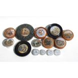 A quantity of Prattware pot lids to include Shakespeare's House, Henley Street, Stratford on Avon;