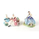 A Royal Doulton Group - The Love Letter - HN2149; together with a Royal Doulton figure - The Giselle