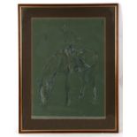 Julian Taylor (20th century British) - Horse & Rider - signed lower right, pencil and pastel, framed