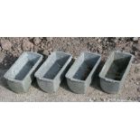 A set of four aluminium industrial style garden planters, each 34cms wide (4).