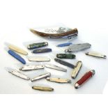 A collection of twenty penknives to include bone handled and mother of pearl examples (20).